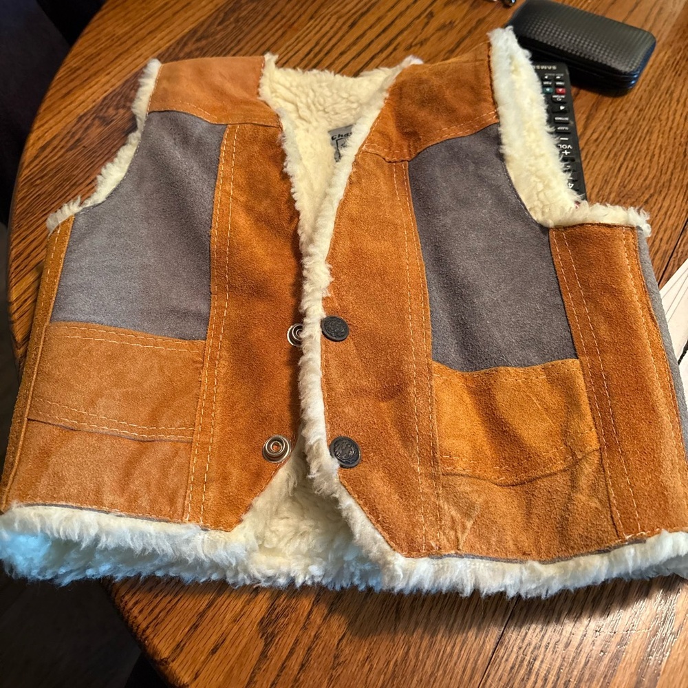 Vintage Chasser Brown and Gray Children's Sherpa Vest